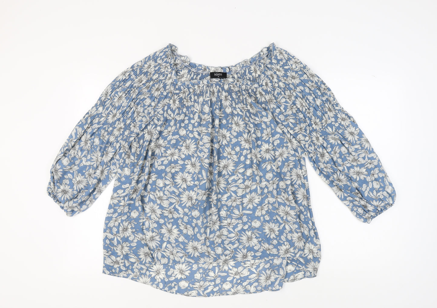Klass Women’s Blue Floral Tunic Blouse Size 16