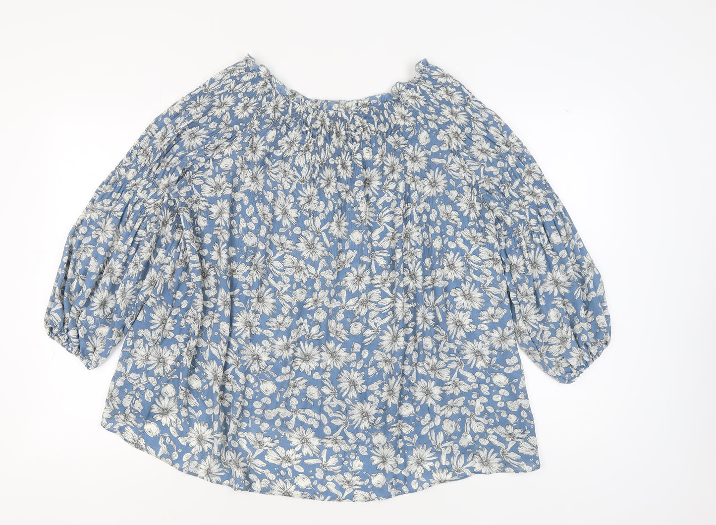 Klass Women’s Blue Floral Tunic Blouse Size 16