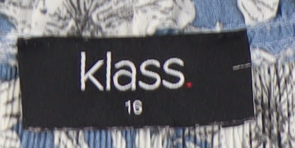 Klass Women’s Blue Floral Tunic Blouse Size 16