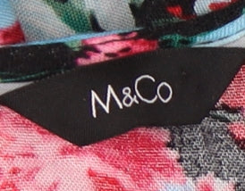 M&Co Women's Black Floral Dress Size 10