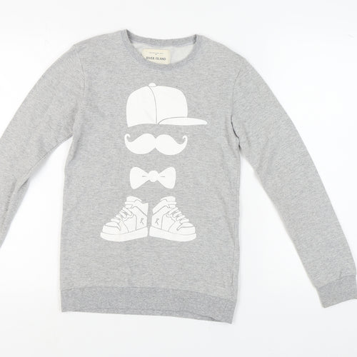 River Island Girls Grey Graphic Print Sweatshirt 11-12 Years