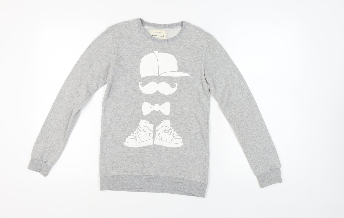 River Island Girls Grey Graphic Print Sweatshirt 11-12 Years