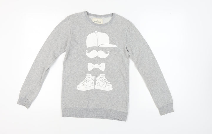 River Island Girls Grey Graphic Print Sweatshirt 11-12 Years