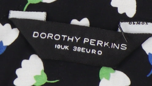 Dorothy Perkins Women's Black Floral Dress Size 10