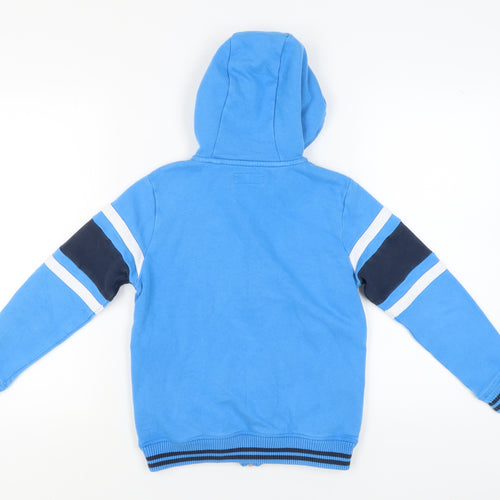 Next Boys Blue Hoodie, Age 9, Striped Zip Sports Style