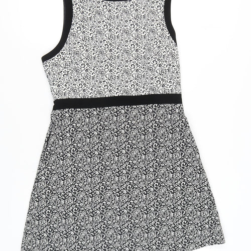 Miss Selfridge A-Line Black & White Dress, Size 14