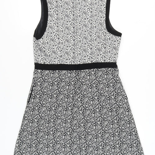 Miss Selfridge A-Line Black & White Dress, Size 14