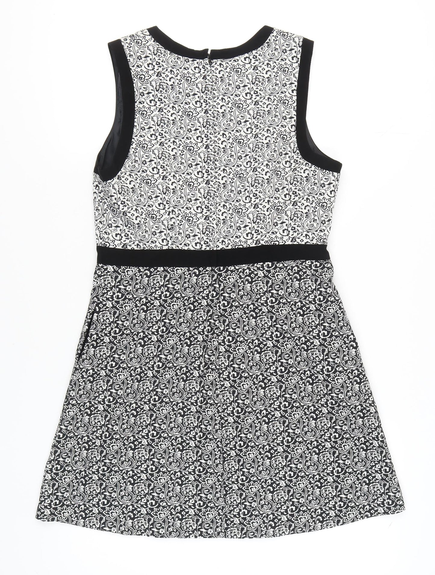 Miss Selfridge A-Line Black & White Dress, Size 14
