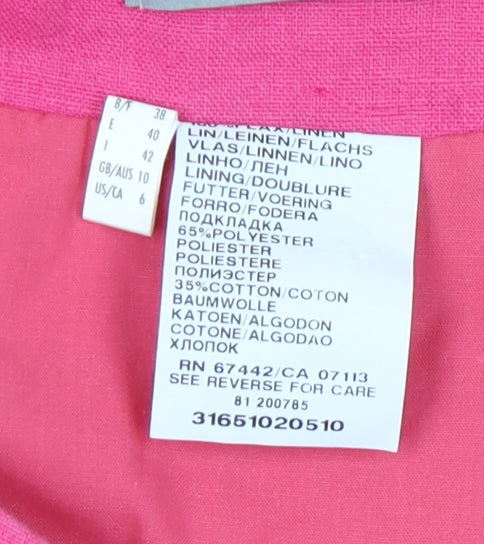 Steilmann Women's Pink Linen Skirt Size 10