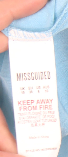 Missguided Women's Blue Midi Pleated Skirt Size 10