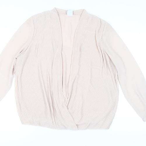 MADELEINE Women's Beige Wrap Blouse in Size 18