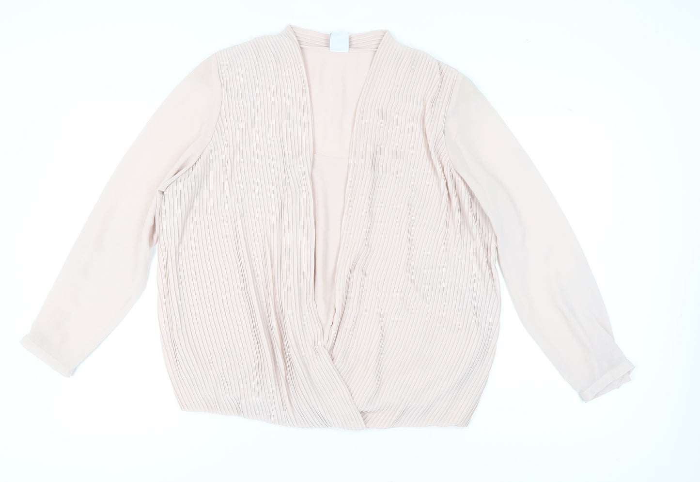 MADELEINE Women's Beige Wrap Blouse in Size 18