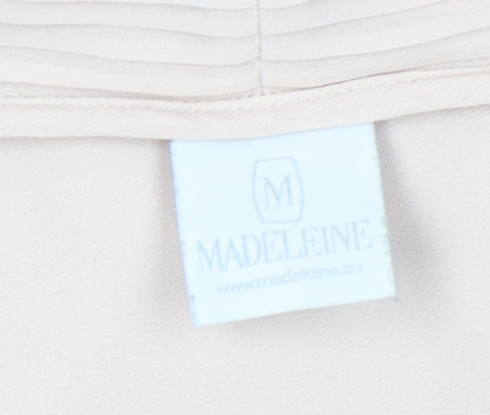 MADELEINE Women's Beige Wrap Blouse in Size 18