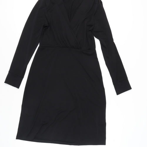 H&M Black Wrap Dress for Women, Size S - Party/Cocktail