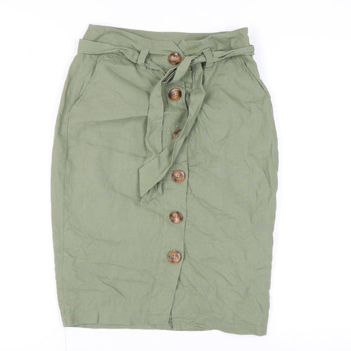 New Look Women's Green Pencil Skirt Size 8
