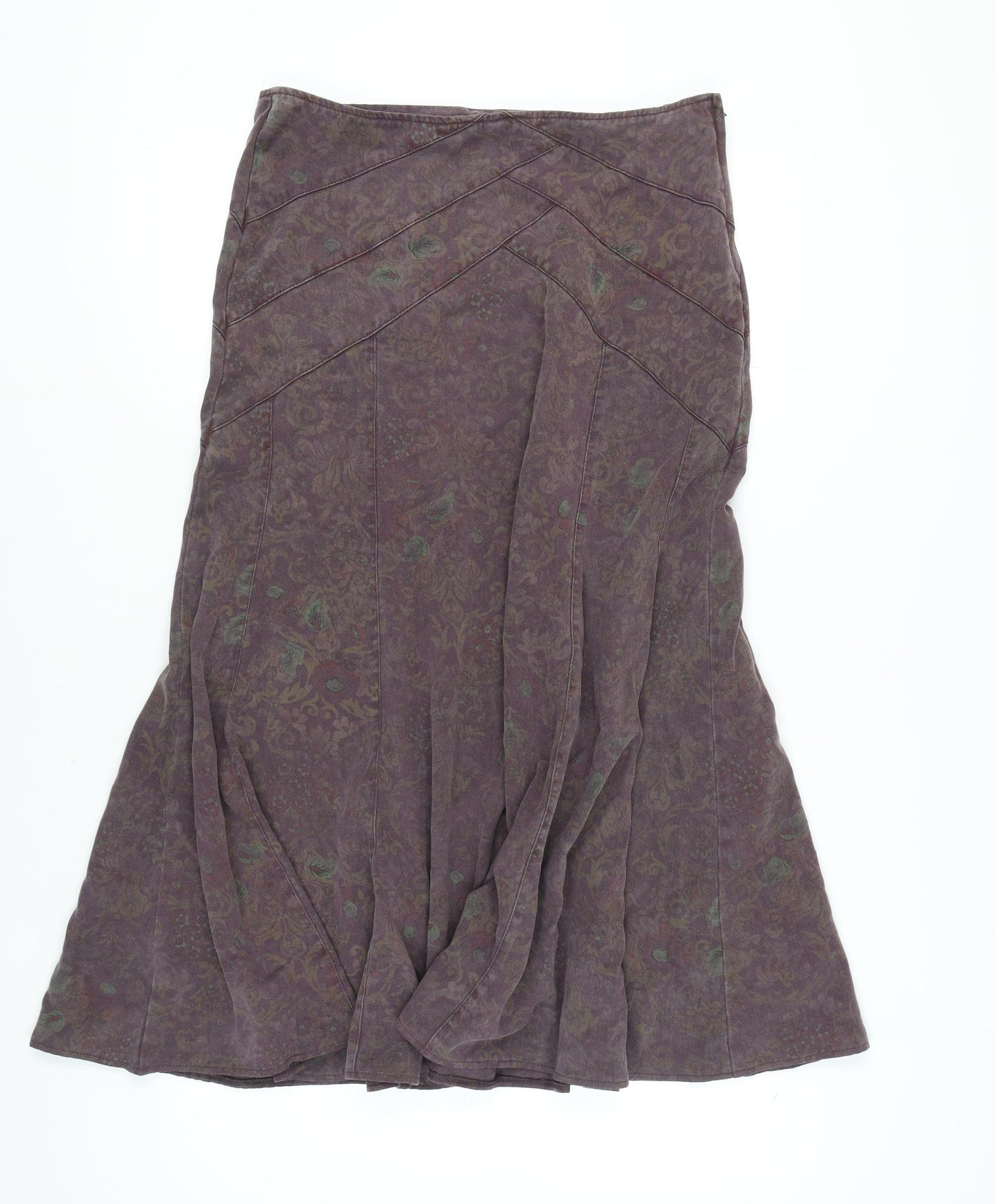 Marks & Spencer Women's Purple Floral Skirt Size 14