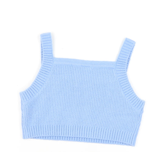 River Island Girls Blue Cropped Knit Tank Top 11-12 Years