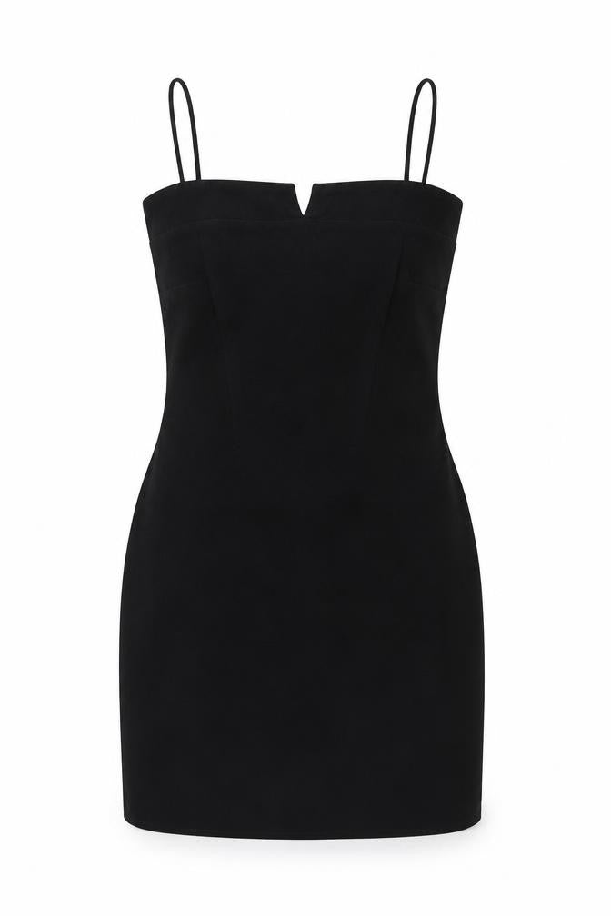 Front view of Next Women's Black Bodycon Dress, size 12, Party Style
