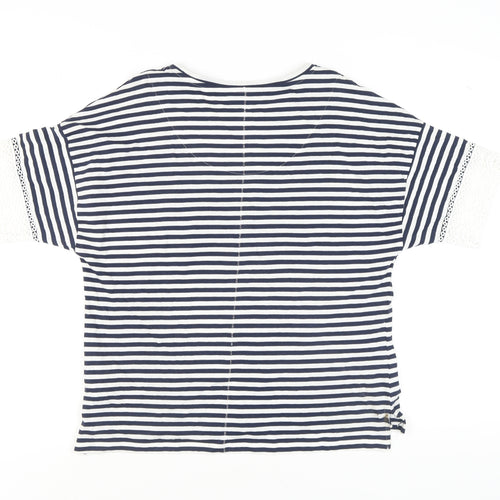 Marks and Spencer Women's Blue Striped T-Shirt, Size 14