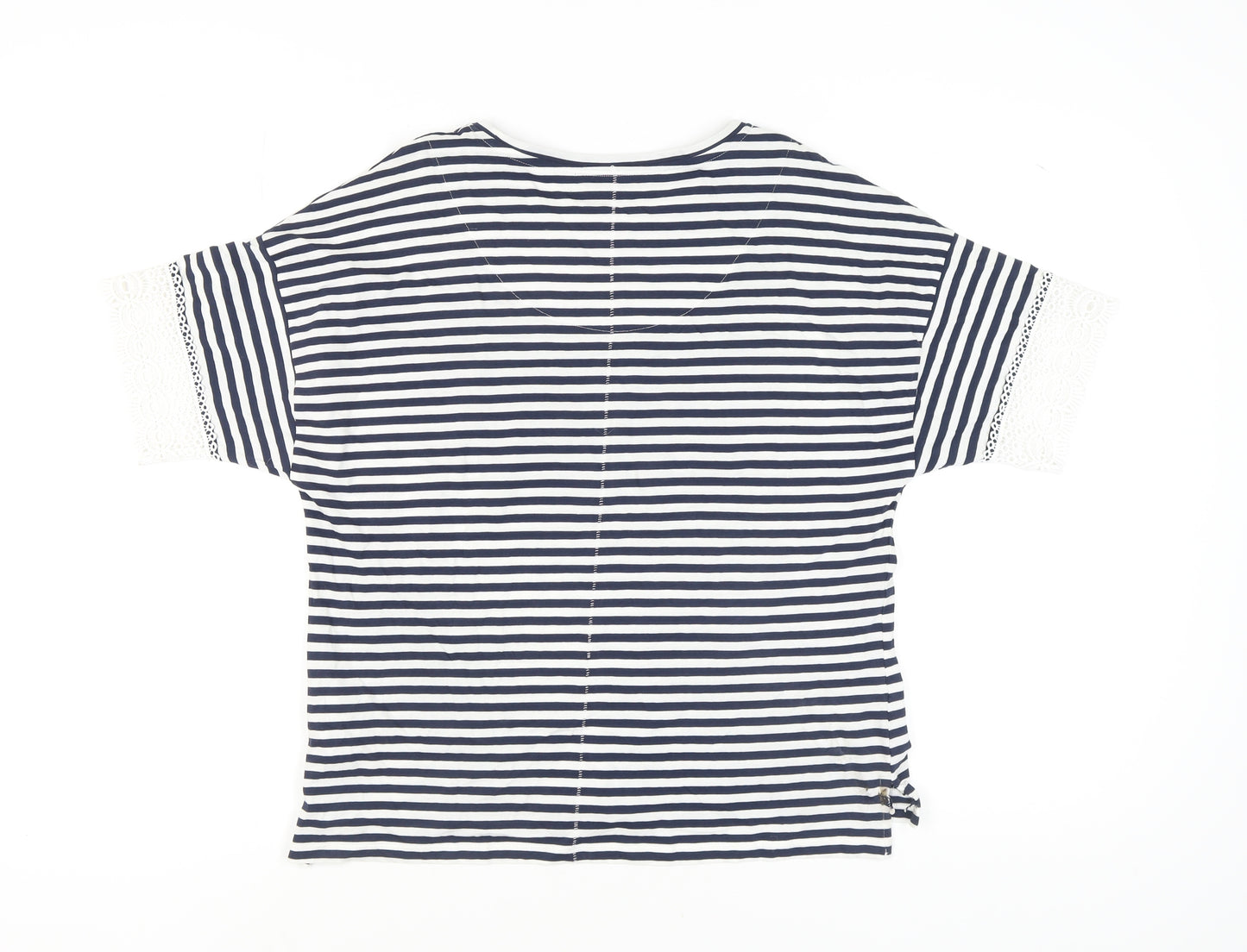 Marks and Spencer Women's Blue Striped T-Shirt, Size 14