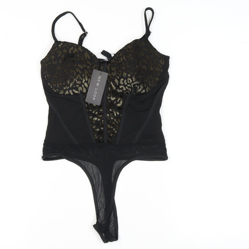 New Look Women's Black Bodysuit Size 12 Sleeveless