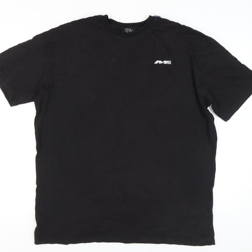 boohooMAN Black Crew Neck T-Shirt Men Size S