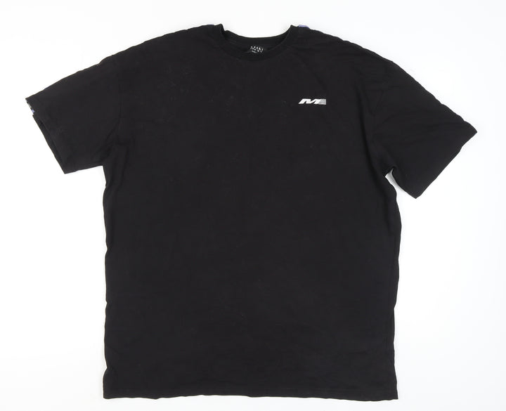 boohooMAN Black Crew Neck T-Shirt Men Size S