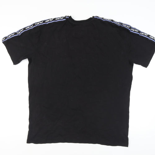 boohooMAN Black Crew Neck T-Shirt Men Size S