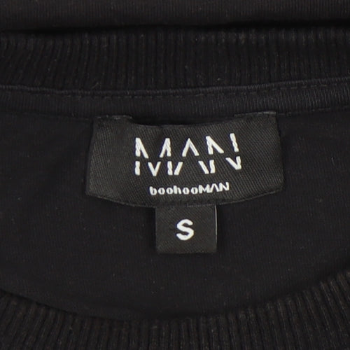 boohooMAN Black Crew Neck T-Shirt Men Size S