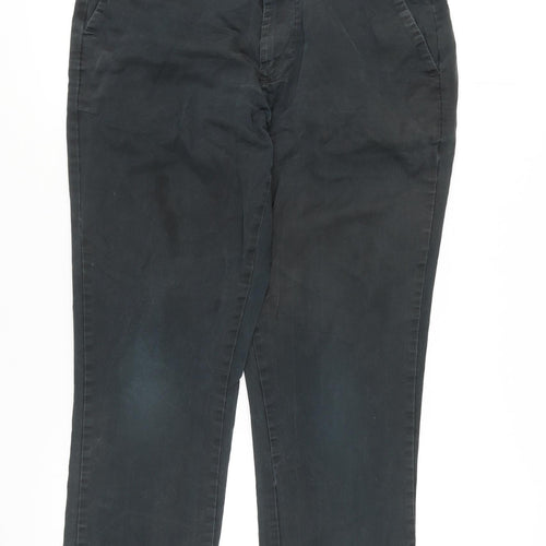 UNBIAS Men's Black Chino Trousers 34S Straight Fit