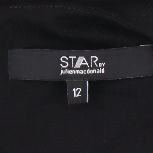 STAR by Julien Macdonald Black Top, Women's Size 12, 3/4 Sleeve