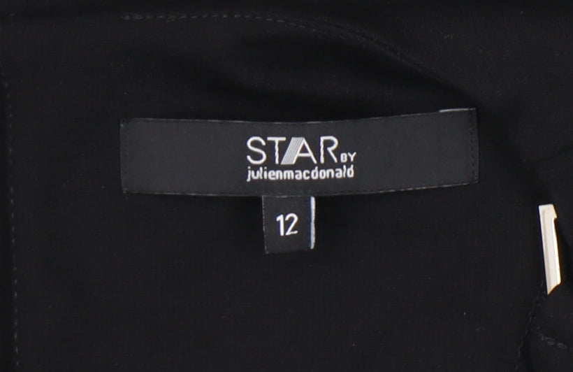 STAR by Julien Macdonald Black Top, Women's Size 12, 3/4 Sleeve