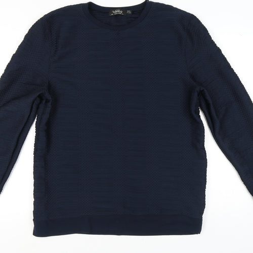 Topman Men's Blue Long Sleeve Casual Shirt L