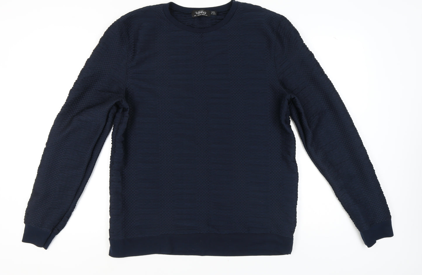 Topman Men's Blue Long Sleeve Casual Shirt L