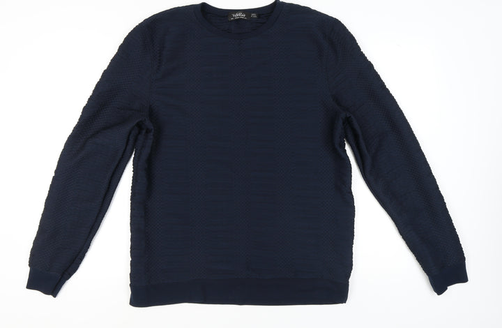 Topman Men's Blue Long Sleeve Casual Shirt L