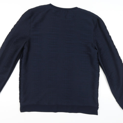 Topman Men's Blue Long Sleeve Casual Shirt L