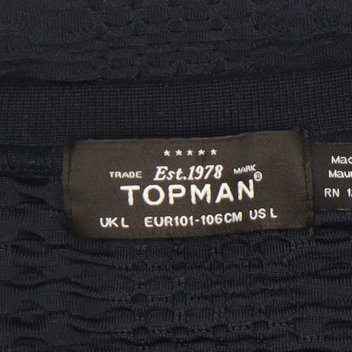 Topman Men's Blue Long Sleeve Casual Shirt L