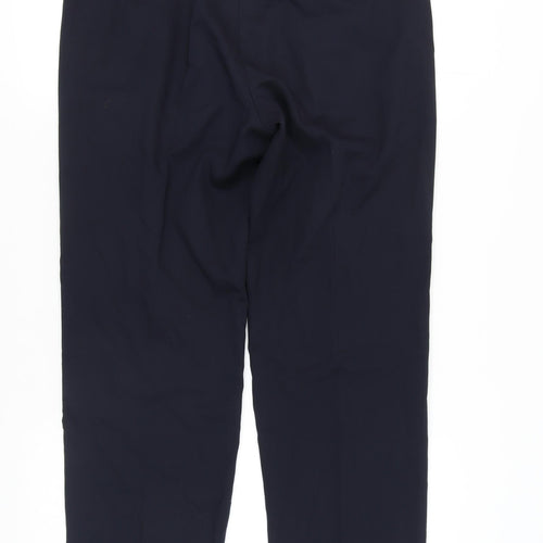 Marks & Spencer Men's Blue Dress Trousers, Regular Fit, Size 34
