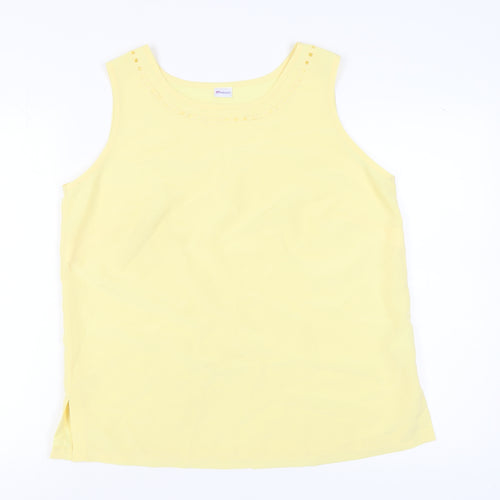 Damart Women's Yellow Tank Top, Size 18, Casual Sleeveless
