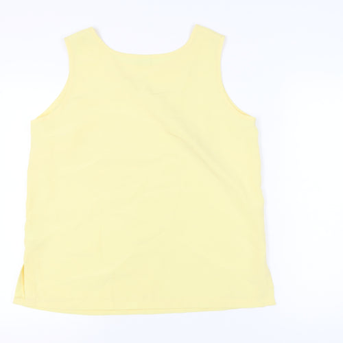 Damart Women's Yellow Tank Top, Size 18, Casual Sleeveless