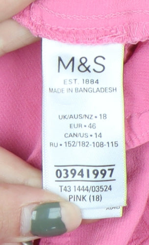 Marks and Spencer Women's Pink Sleeveless Top, Size 18