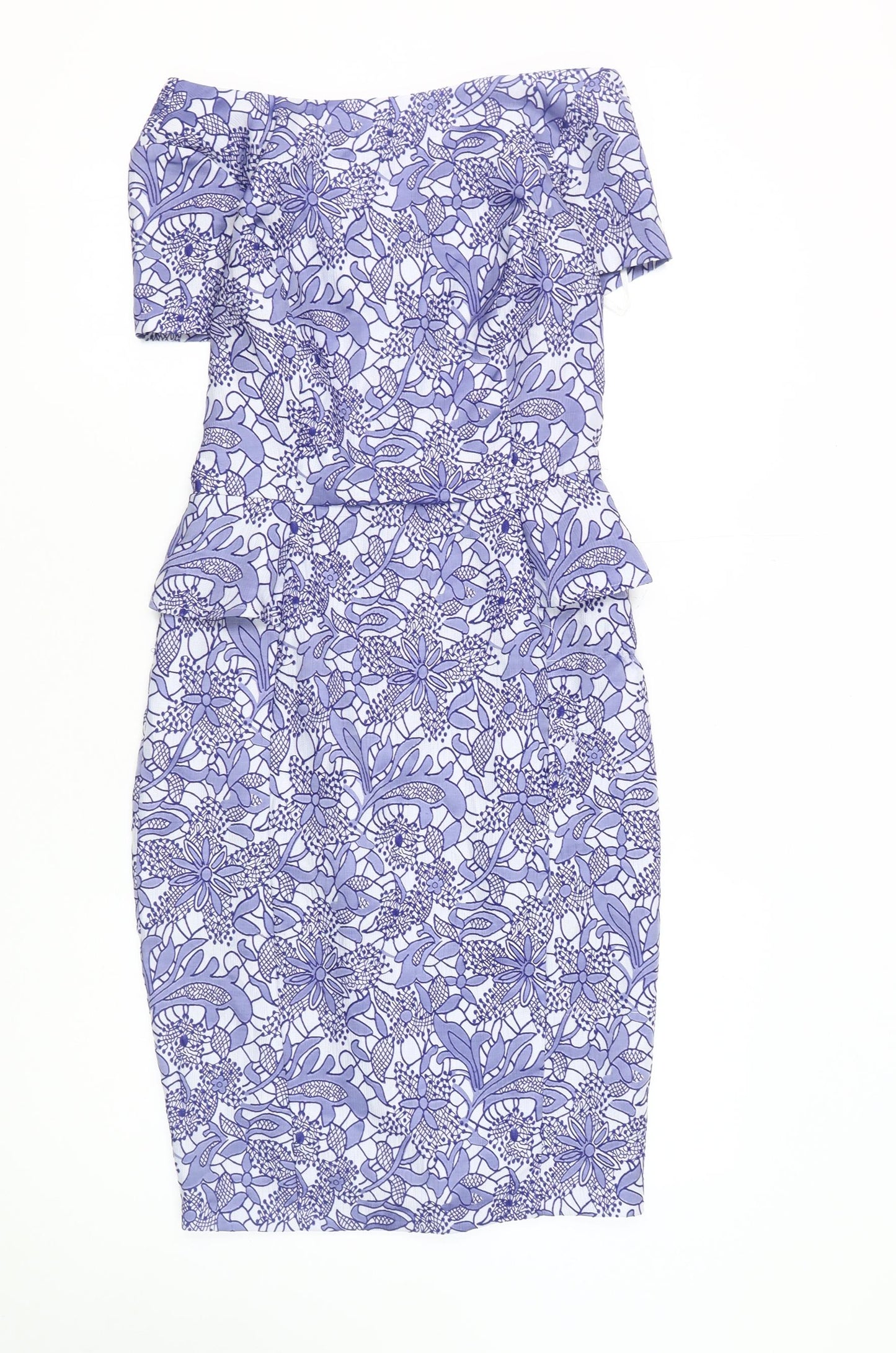 New Look Women's Blue Floral Sheath Dress Size 6