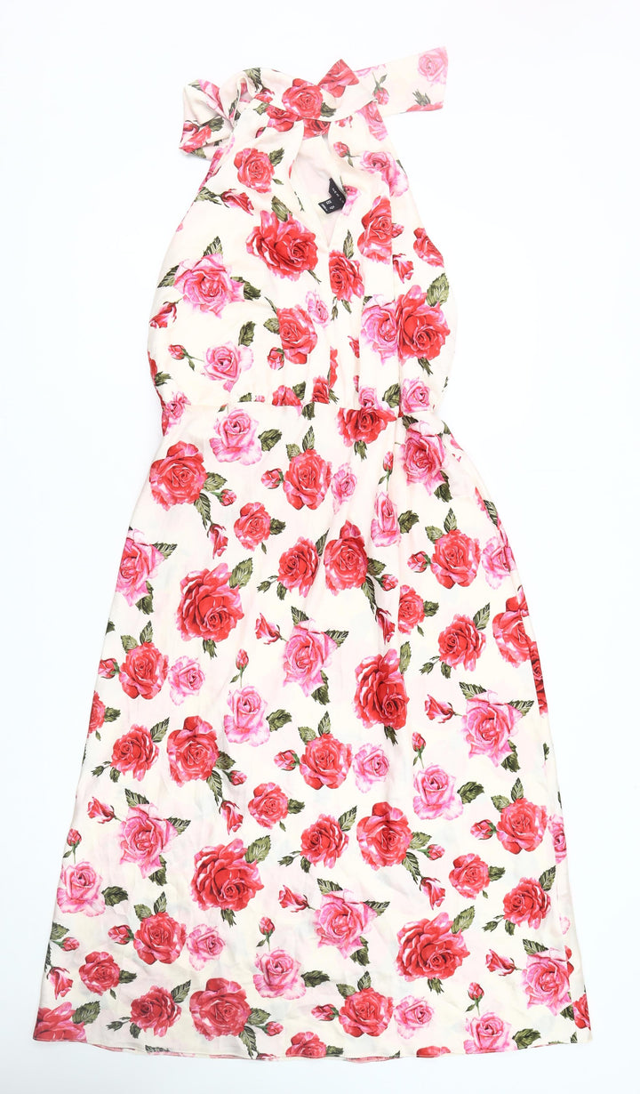 New Look Women's Floral Multicoloured Dress Size 16