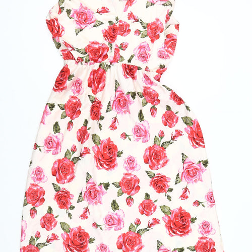 New Look Women's Floral Multicoloured Dress Size 16