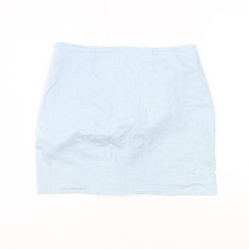 Drôle de Copine Blue Embroidered Sequin Pencil Skirt M