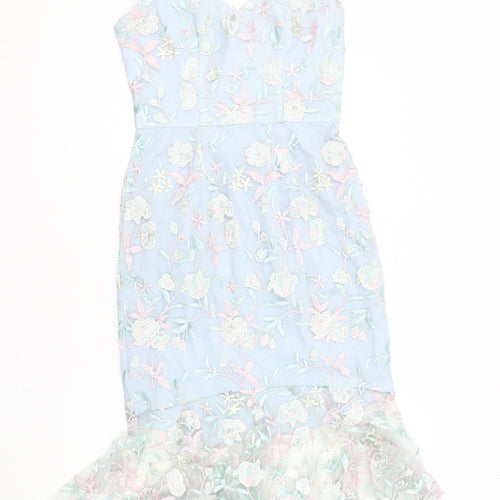 Chi Chi London Women's Blue Halter Dress Size 8