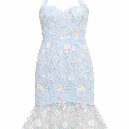 Chi Chi London Women's Blue Halter Dress Size 8