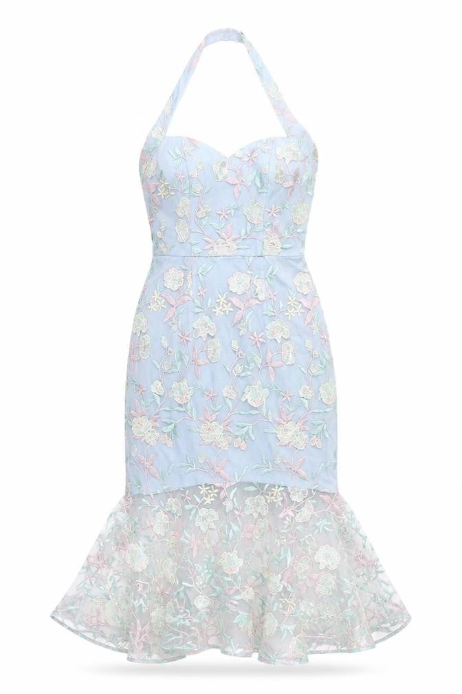 Chi Chi London Women's Blue Halter Dress Size 8