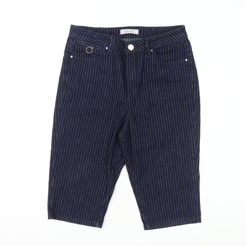 Marks and Spencer Women's Blue Pinstripe Chino Shorts, UK 10