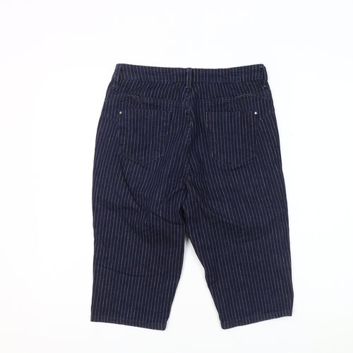 Marks and Spencer Women's Blue Pinstripe Chino Shorts, UK 10